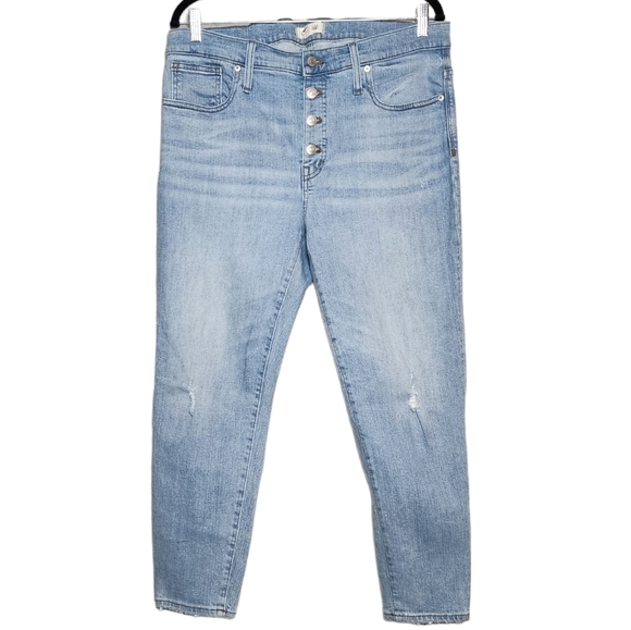 Madewell 9" high-Rise Skinny Crop Jeans in Asbury Wash: Button-Front Edition - Picture 2 of 15